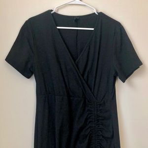 Short Sleeve Ruched LBD - Going Out Black dress - Bodycon- Shein